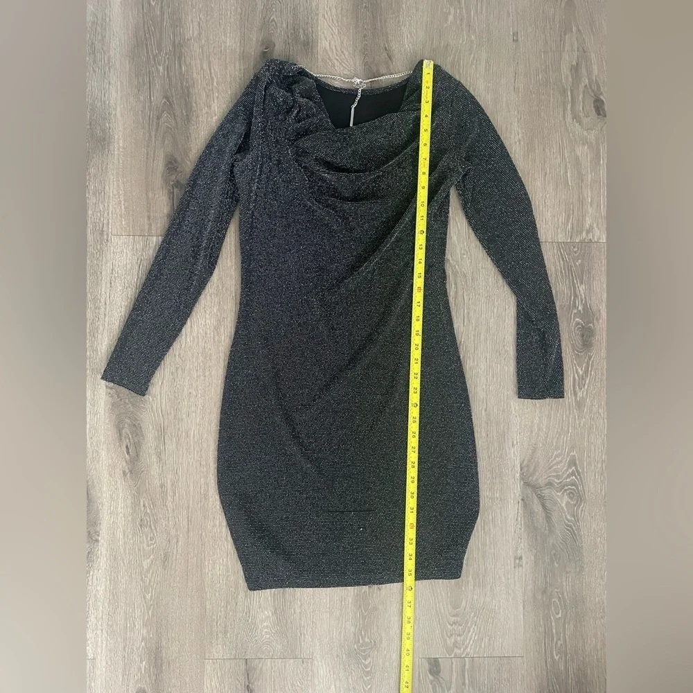 Michael Kors Women’s Black and Silver Textured Dress Size Small